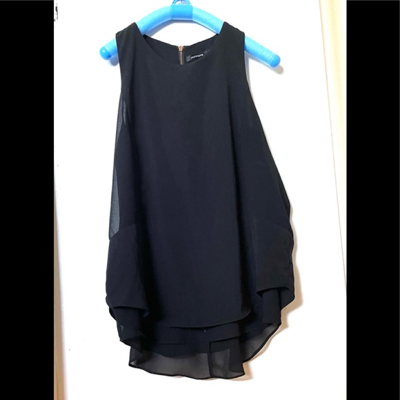 Portmons black sleeveless two tier blouse lined. Flat soft and light. Black - Picture 1 of 6